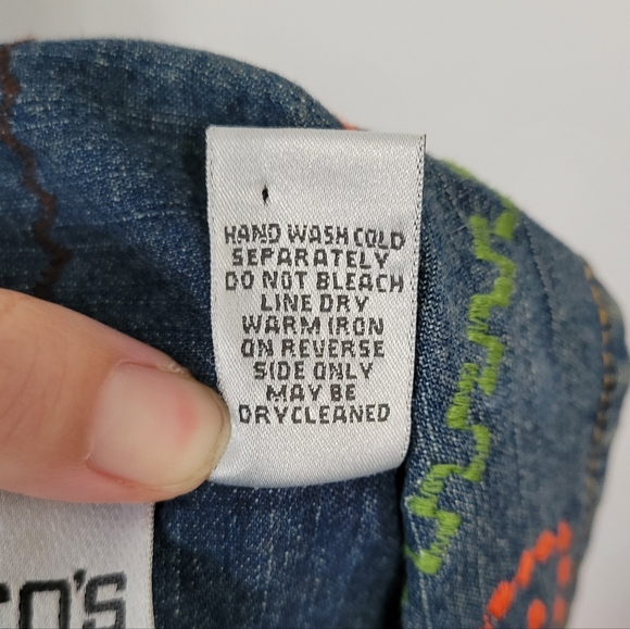 Chico's Women's Denim Vest Sz 0 (Small) Colorful Beaded Embroidered Art to Wear - Picture 14 of 15